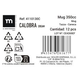 La Mediterranea Taza "Calobra" Crema 350 cc