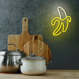 Forever Neón LED Banana Blanco/Amarillo con Pilas AA o USB Decoración para Salón y Espacios Modernos