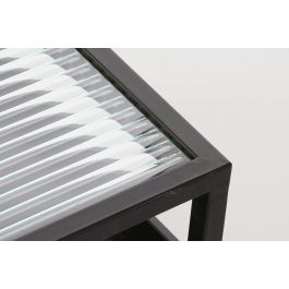 DKD Home Decor Mesa Centro Loft Negro Metal Cristal 120 x 60 x 40 cm