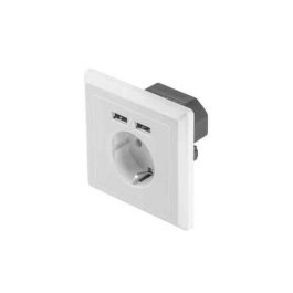 Roseta de Pared Lanberg AC-WS01-USB2-F/ 1 Schuko/ 2 USB 2.1