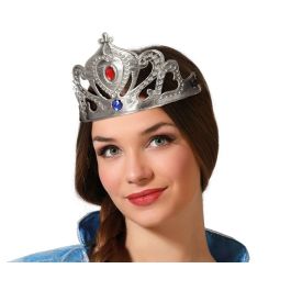 Tiara Princesa Plateada con Gemas Azul y Roja para Mujer - Accesorio para Disfraces y Eventos Temáticos Precio: 0.69000008. SKU: B16P2EV98T