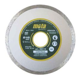 Mota Disco diamantado liso corte húmedo Ø115mm clp18 sw115 para granito, ladrillo, mosaico, baldosas, max. rpm 13200