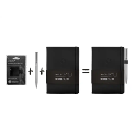 Antartik Portaboligrafos Autoadhesivo para Cuaderno Note con Elastico hasta 15 mm Grosor, Negro