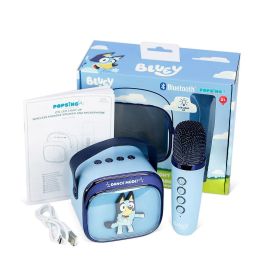 OTL Technologies Altavoz Karaoke Inalámbrico LED Bluey con Micrófono Bluetooth para Smartphone, Tablet, PC y Tarjeta TF