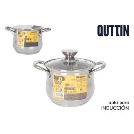 Inde Olla New Neron de Acero Inoxidable 18 cm (3 L) con Tapa - Apta para Inducción (4 Unidades)