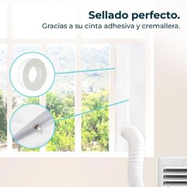 Cecotec Kit universal aislamiento ventanas 163x35 cm para climatizador, poliéster blanco