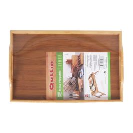 Quttin Mesa Plegable de Bambú 50 x 30 cm (4 Unidades)