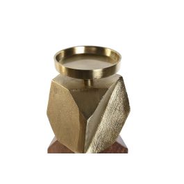 DKD Home Decor Portavela Moderno Dorado Marron de Aluminio, Mango y Cristal, 10x40.5x10 cm, 2.35 kg
