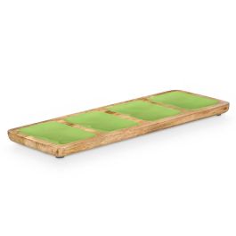 Bandeja Rectangular 4 Espacios Madera Mango Verde Giftdecor 46x17x3 cm (6 Unidades) Bandeja Rectangular 4 Espacios Madera Mango Verde Giftdecor 46x17x3 cm (6 Unidades)