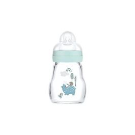 Biberón de vidrio MAM - 170ml - Azul - Tetina Flow 1