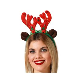 Diadema Navideña Con Cuernos De Reno Rojos Y Detalles De Muérdago, Accesorio Festivo Para Navidad Precio: 0.49999983. SKU: B19ZFLZDRS