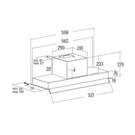 Campana Convencional Cata ARMONIA 60X Acero 275 W