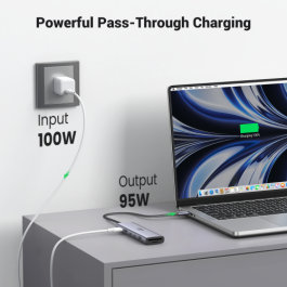 Ugreen 45521 REVODOK 7-EN-1 Hub USB C Multipuerto HDMI 4K@60Hz 10Gbps PD 100W Dock Acoplamiento Gris