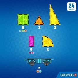 Geomag GEO7640122242112 Fichas Gemas Vehículos Magnéticas - 24 Piezas Efecto Cristal