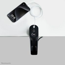 Neomounts DS22-840BL6 Regleta de Escritorio VOLT con Abrazadera, USB-C y USB-A Carga Rápida, 20W PD, 1.4m, Negra