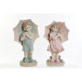 DKD Home Decor Figura Shabby Niño Paraguas de Resina Rosa Azul 20 x 48.5 x 28 cm (2 Unidades) Precio: 50.4933. SKU: S3019822