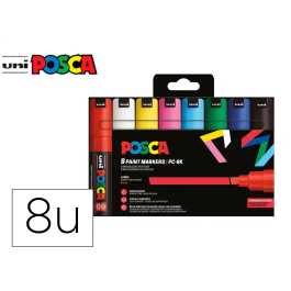 Posca Marcador de Pintura PC-8K/8C Punta Biselada 8 mm Estuche 8 Colores Básicos Precio: 46.2946. SKU: B1FAKK524J