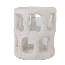 DKD Home Decor Portavela Scandi Crema Cemento y Cristal 12.5 x 12.5 x 40.5 cm (4 Unidades) Precio: 27.50000033. SKU: B1HHDDC74Q