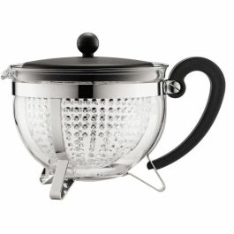 Bodum Chambord Tetera con Filtro Acrílico Tipo Cesta para Infusión Perfecta de Té y Tisanas 1.3L Vidrio Plástico Negro