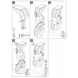 Armster Reposabrazos Fiat 500 L 2018- Facelift Polipiel Negra V01561 Y V01568 C05525A