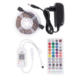 Kit Tira LED RGB 5 Metros 150 LEDs 36W 1500Lm con Transformador, Controlador Bluetooth y Mando IR, Regulable, Cortable, IP20, 40.000H - CA-KITRGB-5M Precio: 18.94999997. SKU: B1CQMN5LSD
