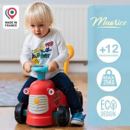 Falk Correpasillos Maurice FAL1702634130998 con Volante y Asiento Abatible Fabricado en Francia con 90% Plástico Reciclado desde 12 Meses