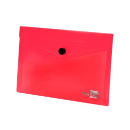 Liderpapel Carpeta Dossier con Broche Polipropileno DIN A6 Rojo Transparente