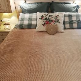 Home Deco Factory Manta Tie Dye Beige XXL 150x200 cm Punto Nido de Abeja Suave para Hogar