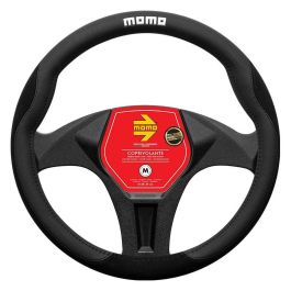 Momo MOMLSWC0COMBK Funda Volante Comfort de Microfibra Negra, Diámetro 38-39 cm, Universal y Deportiva