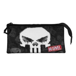 Karactermania Estuche Portatodo Triple Punisher Skull Negro 3 Compartimentos 23 x 8 x 11 cm