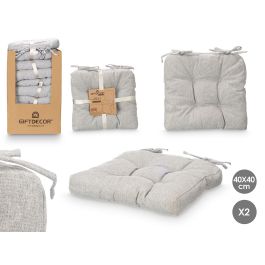 Set 2 Cojines Silla Gris Claro 40X40Cm Giftdecor (6 Unidades)