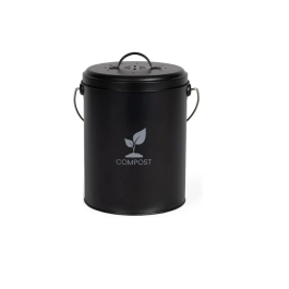 Livoo Cubo de compostaje de cocina negro MES154N, 6 l
