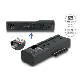 DeLOCK Adaptador USB Tipo C para 1 x SSD M.2 NVMe + 1 x SATA SSD/HDD con Función de Clonación, USB 3.2 Gen 2, Negro