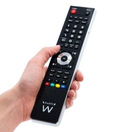 Ewent EW1570 Mando a distancia universal 4 en 1, programable por PC Windows para TV, DTT, SAT, DVD, Blu-ray, Proyector, Barra de sonido, VCR. Negro