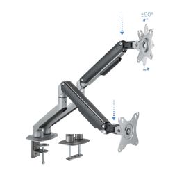 TooQ DB4132TNR-G Soporte de Mesa para 2 Monitores, Giratorio e Inclinable, VESA 75/100, 17-32", hasta 9kg por brazo TooQ DB4132TNR-G Soporte de Mesa para 2 Monitores, Giratorio e Inclinable, VESA 75/100, 17-32", hasta 9kg por brazo