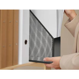 Q-connect Revistero Metálico Rejilla Negro 79x289x250 mm