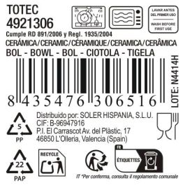 Inde Bol Totec 640 cc - 14.5 cm de diámetro (18 Unidades)