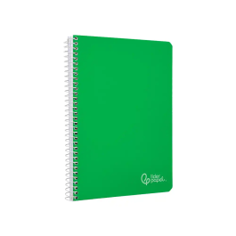 Liderpapel Cuaderno espiral A5 Witty tapa dura 80 hojas 90gr cuadro 4mm con margen color verde