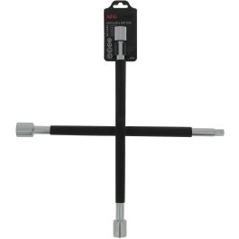 Extractor Llave Cruzada Reforzada para Ruedas con 3 Enchufes 17/19/21 mm y 1/2 Pulgada Cuadrado Acero Inoxidable Antideslizante