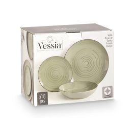 Set Vajilla 18 Pcs Espiral Verde Oliva Vessia 34X28CM (2 Unidades) Set Vajilla 18 Pcs Espiral Verde Oliva Vessia 34X28CM (2 Unidades)