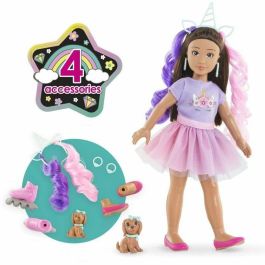 Corolle COR1713432084461 Muñeca de moda Unicornio Luna 28 cm con 4 accesorios para 4+ años