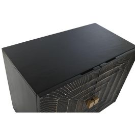 Aparador Home ESPRIT Negro Dorado Metal Madera de mango 81 x 45 x 75 cm