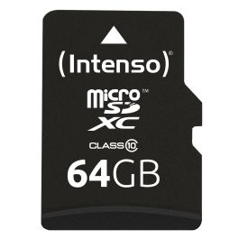 Intenso 3413490 Tarjeta de Memoria Micro SD 64GB Clase 10 con Adaptador - Velocidad Lectura 20MB/s, Escritura 12MB/s