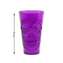 Vaso morado con relieve de calavera de 15x9 cm para fiestas temáticas de Halloween Precio: 0.90000042. SKU: B1729R4T82