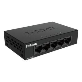 D-Link DGS-105GL Switch de Red 5 Puertos Gigabit Ethernet Plug & Play, Carcasa Metálica, Sin Ventiladores, Eficiencia Energética, QoS 802.1p