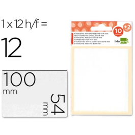 Liderpapel Etiquetas Adhesivas Blancas 54x100 mm 12 Hojas (10+2 Obsequio) 1 Etiqueta por Hoja Precio: 8.49999953. SKU: B12EXSL2WY