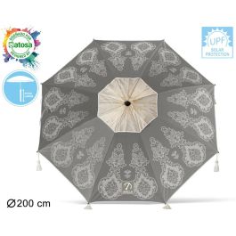 Sombrilla de playa Gris Ø 200 cm SPF50+ Boho