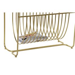 DKD Home Decor Revistero Dorado Metal y Espejo 35 x 76 x 83 cm
