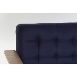 DKD Home Decor Sofá Cama Urban Azul Marrón Negro Poliéster, Metal y Eucalipto, Desmontable, 203x87x81 cm