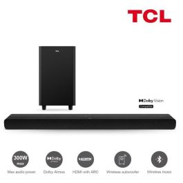 TCL TS8212 - Barra de sonido 2.1.2 - Subwoofer inalámbrico - Dolby Atmos - HDMI eARC - Bluetooth - 300W TCL TS8212 - Barra de sonido 2.1.2 - Subwoofer inalámbrico - Dolby Atmos - HDMI eARC - Bluetooth - 300W